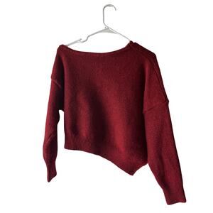 Commense Red Off-the-Shoulder Sweater Size Small
